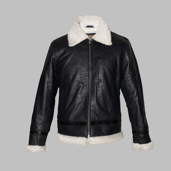 Men’s Black Leather Flight Jacket – RebelChic