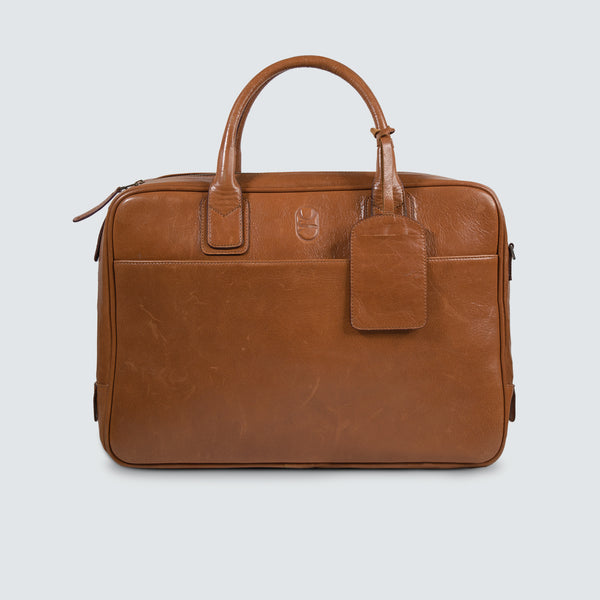 Real Leather Laptop Bag – Chancellor (Tobacco)