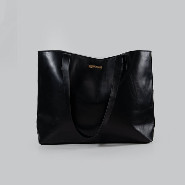 Real Leather Tote Bag – Jumbo (Black)