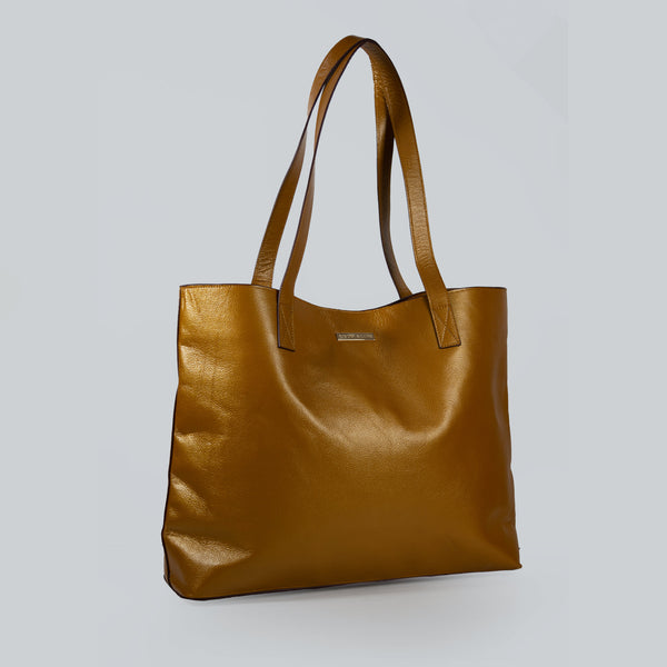 Real Leather Tote Bag – Jumbo (Golden)